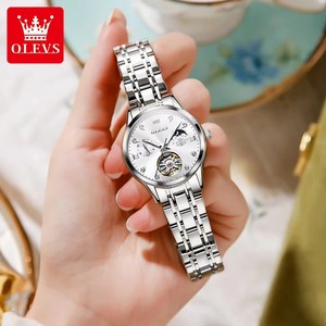 6608 Womens <b>Watch</b> <b>Automatic</b> Mechanical Business Wristwatch Waterproof Stainless Steel <b>Watch</b> for Women <b>Skeleton</b> Calendar - Product Image 2
