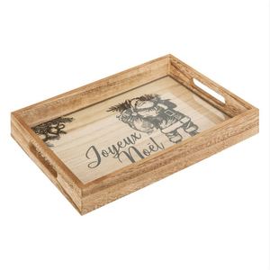 Bandeja de madera de Papá Noel 34x24cm A. 5cm - Product Image 1