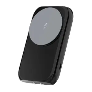 Banco de potência sem fio magnético All-In-One 5000mAh com suporte de apoio