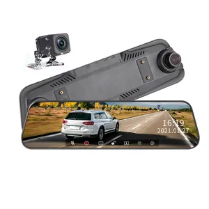 Best Selling 9.66 Inch 1080P AHD GPS Running Track Rearview Mirror Dash Cam 64G Storage Dual Waterproof Night Vision Touch