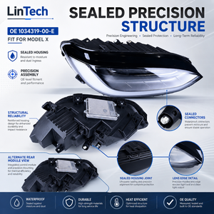 ชุดไฟหน้า LED LinTech รุ่น 1034319-00-E ประสิทธิภาพสูง ทนทานต่อแรงกระแทก สำหรับรถยนต์รุ่น X จุดเด่นในการขาย คุณภาพเทียบเท่าอะไหล่แท้ - Product Image 6