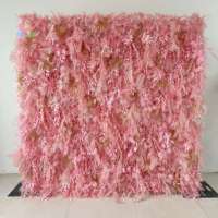 L07 Décor de fond de mariage Automne Champagne Orange Soie Rose Panneaux de fleurs Or Jaune Fleur de tournesol artificielle Toile de fond murale