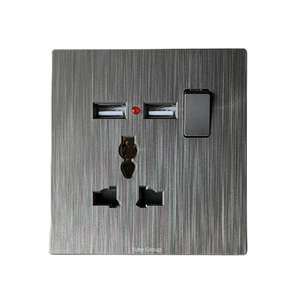 Panel de Enchufe Eléctrico de Pared para PC, 13A, 2 Posiciones, 3 Canales, Táctil, Universal, Fácil Instalación - Product Image 4