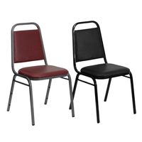 Chaise de banquet empilable en plastique noir rembourrée de luxe, populaire, avec housse, pour mariages, dîners, maison, bureau et appartement
