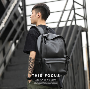 Zaini <span class=keywords><strong>in</strong></span> <span class=keywords><strong>Pelle</strong></span> PVC alla Moda per Uomo, Grande Capacità, <span class=keywords><strong>Zaino</strong></span> Scolastico, <span class=keywords><strong>Zaino</strong></span> per Laptop, Borse da Viaggio Nere - Product Image 3