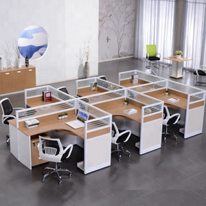 Customize Office Partition Extrusions Aluminum Profiles Office Furniture Cubicle Workstation <b>Desk</b> 8 Person Workstations - Product Image 1