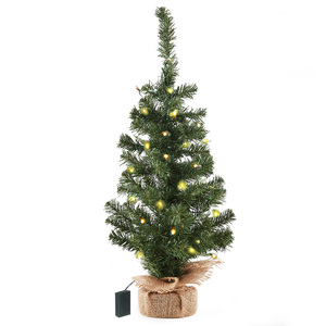 Artificial <b>Tabletop</b> Christmas <b>Tree</b> 60 Cm 20 Led Lights Mini Fir <b>Tree</b> Jute Base Decorations - Product Image 1
