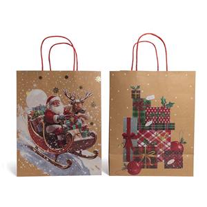 SAC EN PAPIER POUR DÉCORATIONS DE NOËL ASSORTIES 18X10CM H 23CM - Product Image 1
