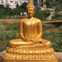BLVE décoration extérieure Temple Figure religieuse grande Sculpture de bouddha assis en Bronze Statue de bouddha géante en or