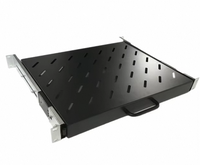 Étagère coulissante pour armoire réseau 19 pouces, noire, en acier laminé à froid SPCC, pour salle serveur