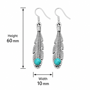 Orecchini pendenti lunghi vintage con piume, stile bohémien, gioielli retrò alla moda per donna, all'ingrosso - Product Image 5