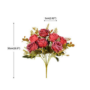 Flor artificial hecha a mano decoración paquete <span class=keywords><strong>Rosa</strong></span> fabricante Venta Directa boda hogar jardín <span class=keywords><strong>restaurante</strong></span> decoración rosas - Product Image 2
