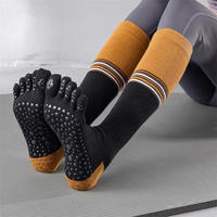 Chaussettes Lolita hautes pour femmes Jk, 5 orteils, mignonnes, noires et blanches, longues, fines, respirantes, couleur unie, bas pour jeunes