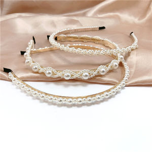 2021 الصيف جديد وصول الأزياء الشعر مجوهرات باليد وضعت اللؤلؤ العروس تيارا الحلو عصابة رأس للنساء - Product Image 6