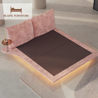 BLAINE cadre de lit double de luxe Queen/King Size cadre en bois de style italien moderne meubles de chambre à coucher maison hôtel adapté