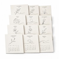 Ensemble de cartes postales personnalisées 2027 – Calendrier mensuel personnalisé, styles artistiques variés, carton de qualité pour cadeau du Nouvel An