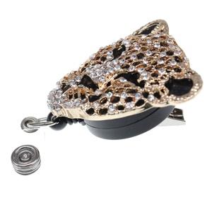 <span class=keywords><strong>Porte</strong></span>-moulinet à tête de panthère Cool en <span class=keywords><strong>strass</strong></span>, <span class=keywords><strong>porte</strong></span>-<span class=keywords><strong>Badge</strong></span> d'identification d'animal - Product Image 3