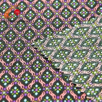 Tissu tissé moins cher en gros, 100% polyester, imprimé géométrique, tissu en mousseline de laine pour robe femme