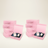 Boîte à bijoux magnétique pliable rose en carton, optimisée pour la logistique, vente en gros, expédition en vrac, étui cadeau avec ruban
