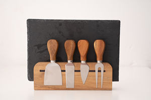 Planche à découper en <span class=keywords><strong>ardoise</strong></span> de conception spéciale d'usine, plaques rectangulaires noires, bloc à couteaux <span class=keywords><strong>magnétique</strong></span>, planche à fromage en <span class=keywords><strong>ardoise</strong></span> d'acacia de 1,5 cm - Product Image 5