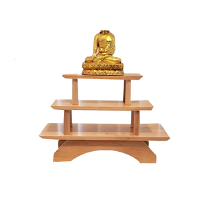 2025 Personalizado Meditação Altar Tabela Handmade Mango Madeira Tiered <span class=keywords><strong>Puja</strong></span> Tabela Pequena Alter Tabela para Relaxamento Oração Buddha Santuário - Product Image 1