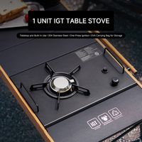 Réchauds à gaz de table style IGT, réchauds de camping portables pliables, cuisinières d'extérieur à double usage, grilles de barbecue encastrables sur table