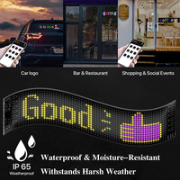 Panneau d'affichage LED transparent flexible 15W, écran autocollant LED étanche, dynamique, pour camions, voitures, et autres accessoires lumineux