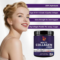 Poudre de collagène multi-sources OEM ODM avec MSM pour la santé des cheveux, de la peau, des ongles et des articulations chez l'adulte - Qualité alimentaire