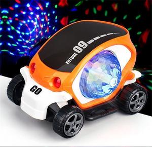 B/O 3D luz giratoria colorida música dibujos animados tráfico vehículo niños coche eléctrico juguete 360 ° rotación coche juguete conjunto para niños - Product Image 3