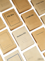 Boîte de rangement pour documents réutilisable, portable, en papier kraft, sans acide, avec logo personnalisé imprimé, grande capacité, épaissie