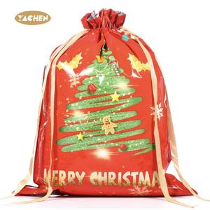 YACHEN Sacs d'emballage de cadeaux de Noël 30 pièces + 30 sacs d'emballage de cadeaux de Noël avec cordon de serrage en vrac - Product Image 6