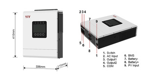 5kw 6kw 6,2kw Zuivere Sinus Omvormer Voor Zonne-Energie Met Mppt Controller 5000W 6000W 48vdc Naar 220/230vac Off Grid Hybride Zonne-Energie Omvormer - Product Image 4
