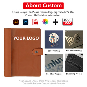 Carpeta de Anillas Personalizada A5 de Cuero PU Suave, Agenda de Hojas Sueltas <span class=keywords><strong>para</strong></span> <span class=keywords><strong>Estudiantes</strong></span>, Diario, Cuaderno <span class=keywords><strong>para</strong></span> la Escuela, Oficina, Regalo - Product Image 4
