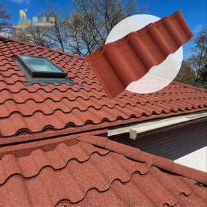 Tejas Metálicas con Recubrimiento <span class=keywords><strong>de</strong></span> Piedra Color Terracota, Tipo Golan <span class=keywords><strong>de</strong></span> Arco Alto, <span class=keywords><strong>Precio</strong></span> <span class=keywords><strong>de</strong></span> Fábrica - Product Image 1