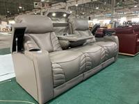 Canapé inclinable électrique 3 places en cuir véritable de luxe moderne pour salon