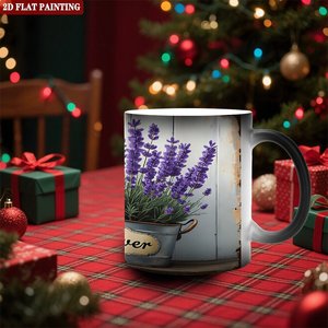 Mug en céramique à changement de couleur 11oz Noir givré Tasse vierge pour sublimation DIY - Product Image 1