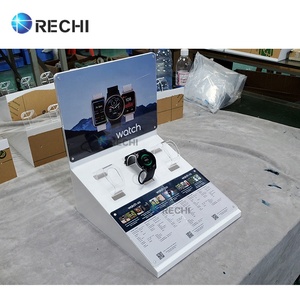 Rechi truy cập Acrylic Cổ tay đồng hồ bán lẻ POS hiển thị đứng cho 3 đồng hồ thông minh merchandiser <span class=keywords><strong>demo</strong></span> chủ với dấu hiệu thay đổi - Product Image 3