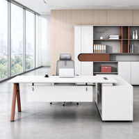 Nouveau bureau administratif en bois moderne et durable avec combinaison de bureau et chaise de direction peints