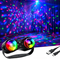 Lumière de fête LED RGB activée par le son, effet aurores boréales, télécommande, double boule magique, éclairage d'ambiance pour discothèque, bar, club