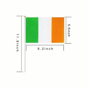 Wholesale Polyester Cheap Stock 14x21cm St. Patrick Day Hand Held Mini Ireland Irish Waving <b>Flag</b> - Product Image 2