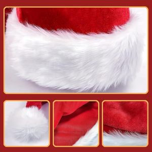Paquete de 2 Gorros de Santa Claus de Felpa para Adultos, Ajustables, Lavables a Máquina, Unisex, para Fiestas Navideñas - Product Image 5
