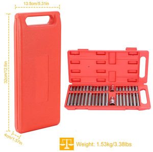 Bộ 40 đầu vặn vít đa năng bằng thép vanadi, kích thước hệ mét, gồm các loại 3/8 inch, 1/2 inch, đầu lục giác, Torx, Spline, Star - Product Image 3