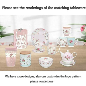 Vente en gros de vaisselle chinoise <span class=keywords><strong>service</strong></span> de table rose assiettes roses en céramique pour mariage services d'hôtel <span class=keywords><strong>et</strong></span> de restaurant - Product Image 6