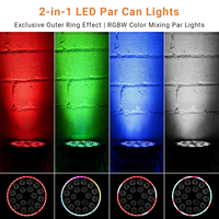 4 Projecteurs de Scène LED IP65 200W, 18 LED RGBW, Éclairage Par Can, Coque Métallique, DMX512, Activation Sonore, Télécommande DJ