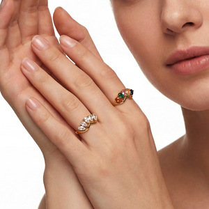 Anillo de Acero Inoxidable con <span class=keywords><strong>Zirconia</strong></span> en Forma de Lágrima, Chapado en Oro de 18K PVD, Resistente al Agua y al Deslustre, Diseño de Alta Gama para Mujer, Venta al Por Mayor YF7015 - Product Image 4