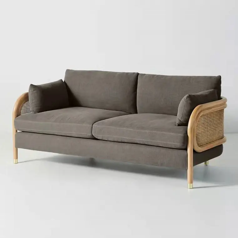 Produsen Pabrik Modern Mode Desain Kafe Mebel Rumah Ruang Tamu Rotan Sofa Rotan