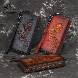 Wallet <b>Purse</b> for Women Girls Genuine Cow Leather Vintage Retro Fashion Clutch Bag Party - Product Image 1