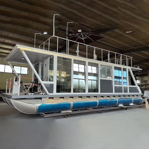 Barco pontón de aluminio de 37 pies con casa - Product Image 4