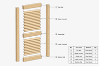 Portes de placard pliantes en bois massif de pin, peintes en blanc, avec persiennes en bois massif, pour chambre, cuisine, entrepôt, armoire