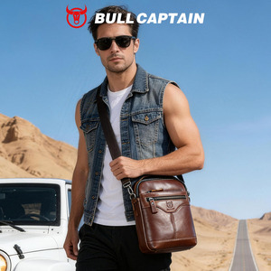 กระเป๋าหนังแท้สะพายข้างผู้ชาย BULLCAPTAIN  วัสดุโพลีเอสเตอร์ ปิดด้วยซิป  นุ่ม  จุของได้เยอะ  สไตล์วินเทจ  แฟชั่นลำลอง  สำหรับธุรกิจ - Product Image 4